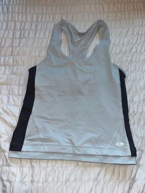 Champion Light Blue and Navy Racerback Tank Top